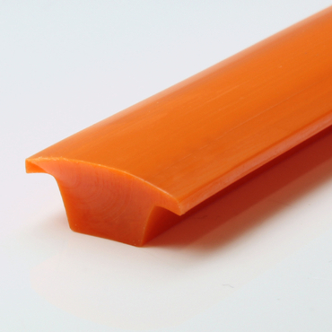 Profilé en T polyuréthane Crown Top 80 Shore A orange lisse 14,3x6,3mm